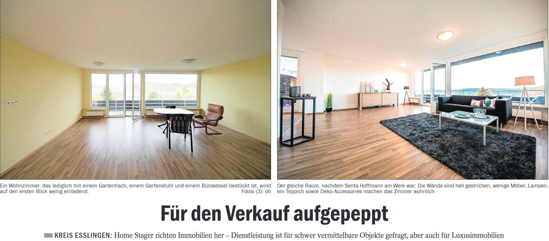 Home Staging in der Esslinger Zeitung